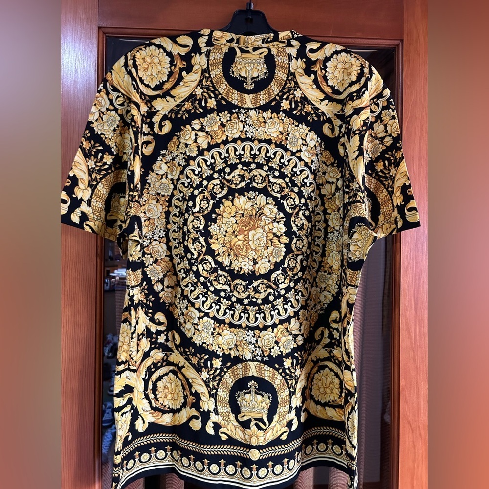 Men's Versace BAROCCO print cotton T-shirt, size 4 XL made in Italy